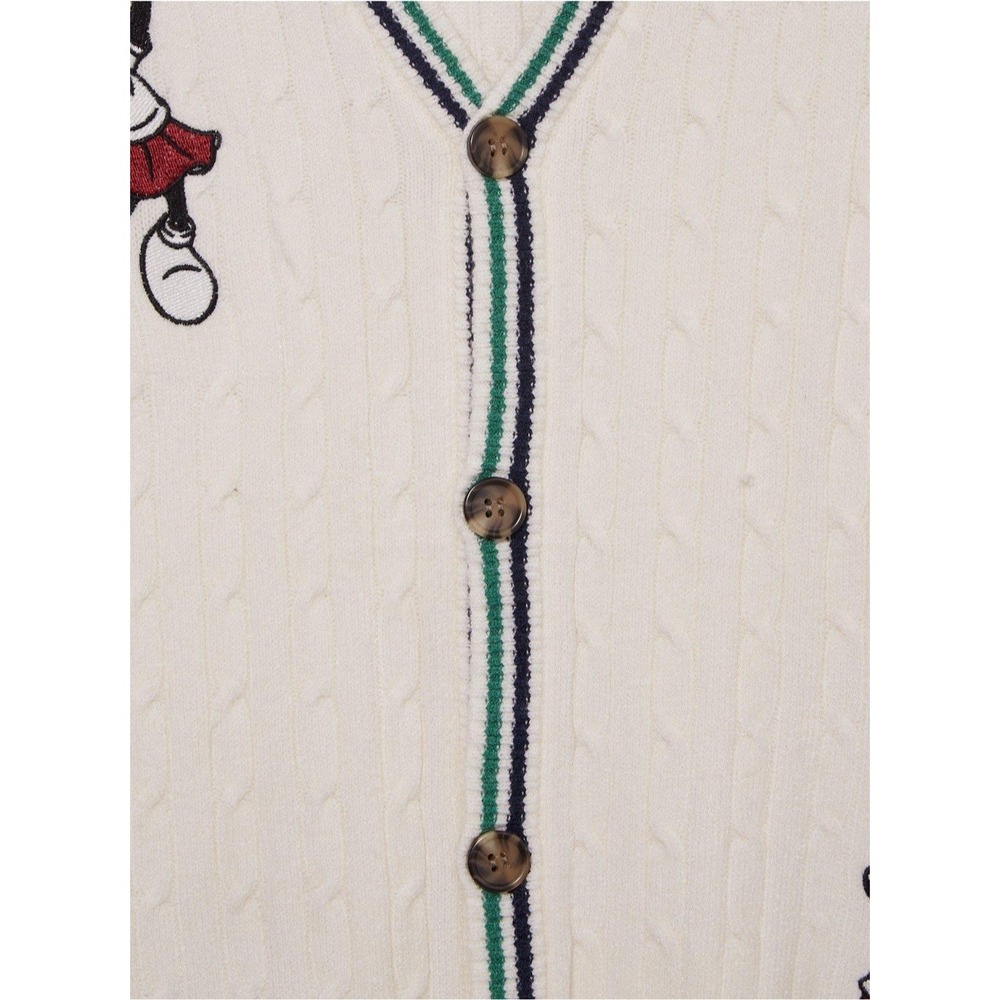 Disney Mickey Mouse and Friends Country Club Tennis Cable‎ Knit Cardigan XLARGE - Picture 4 of 5